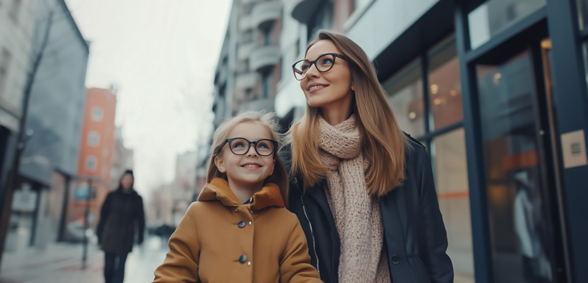 mutter kind brille