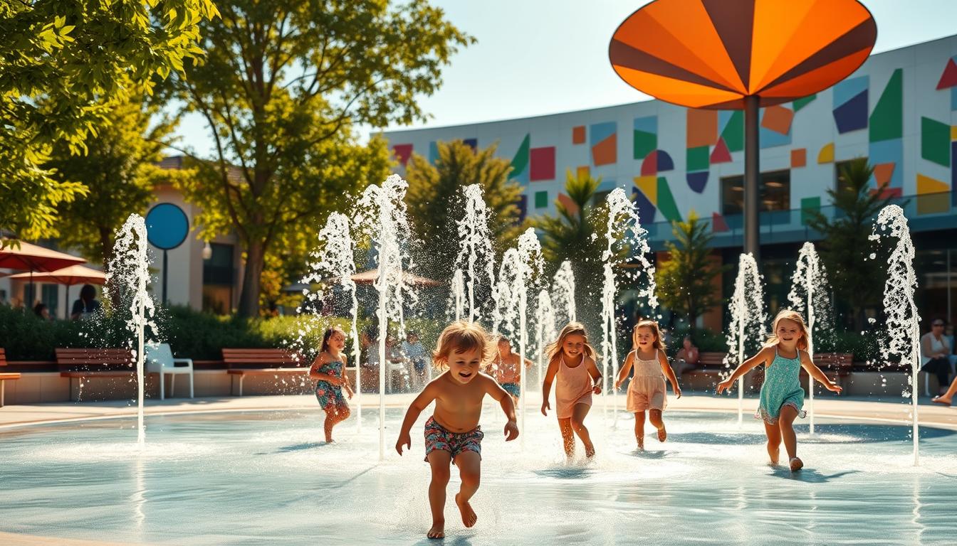Wasserspielplätze in Wien im Sommer